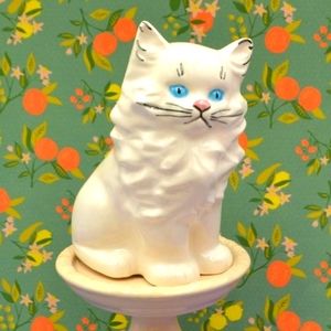 Vintage Goldammer White Ceramic Cat Bud Vase